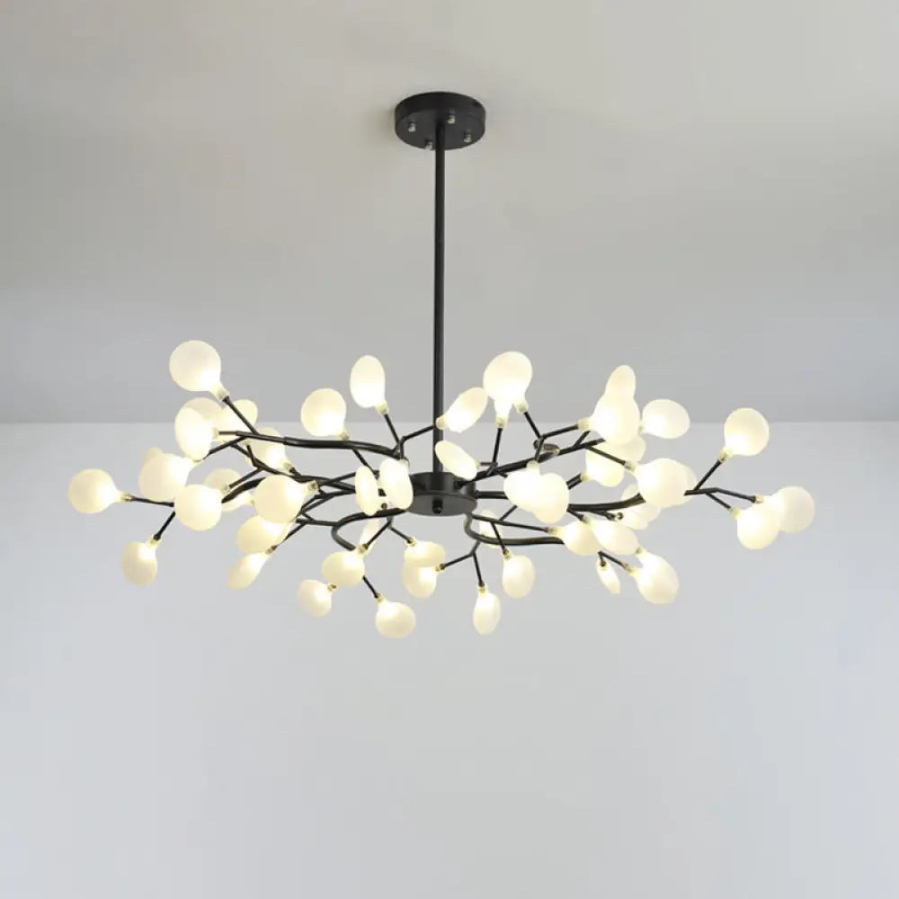 Metallic Minimalist Led Pendant Light - Branch-Inspired Living Room Chandelier 54 / Black