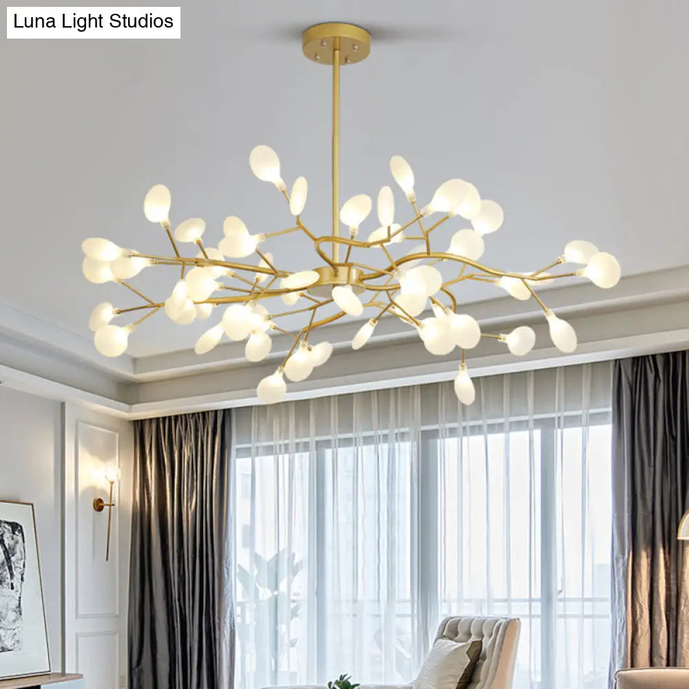 Metallic Minimalist Led Pendant Light - Branch-Inspired Living Room Chandelier