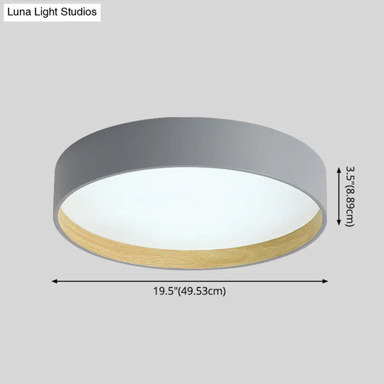 Metallic Modern Drum Flush Mount Ceiling Light Fixture