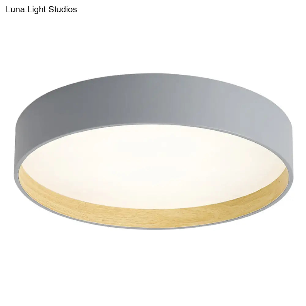 Metallic Modern Drum Flush Mount Ceiling Light Fixture