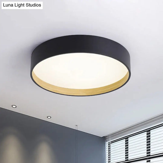 Metallic Modern Drum Flush Mount Ceiling Light Fixture