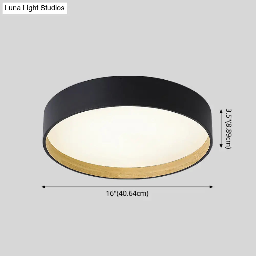 Metallic Modern Drum Flush Mount Ceiling Light Fixture