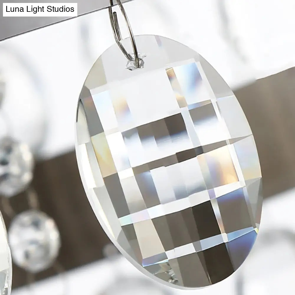 Metallic Multi Light Chandelier With Clear Crystal Deco And Tiered Ring Design In Chrome