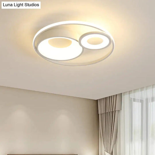 Metallic Nordic Led Flush Mount Ceiling Light - 3 Circles 16/19.5 Wide Warm/White (Black/White)