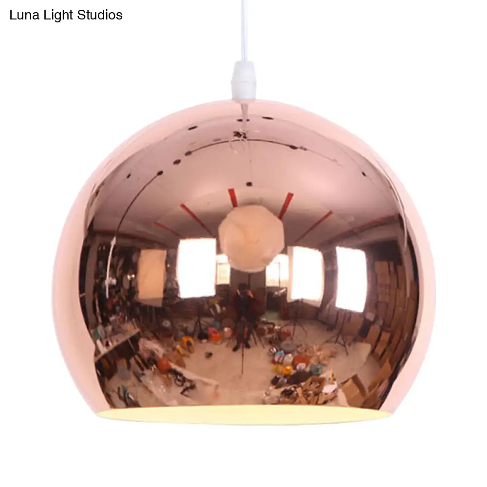 Industrial Metallic Orb Pendant Light For Living Room