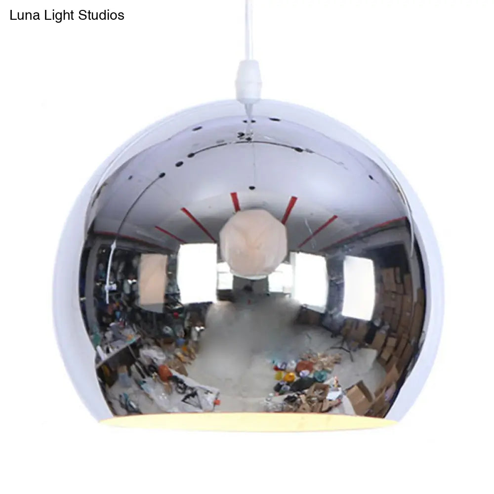 Metallic Orb Pendant Light - Industrial Style Hanging For Living Room