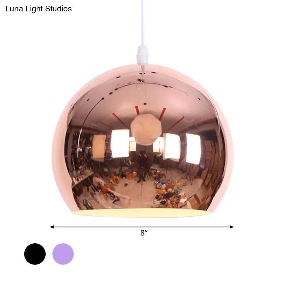 Industrial Metallic Orb Pendant Light For Living Room