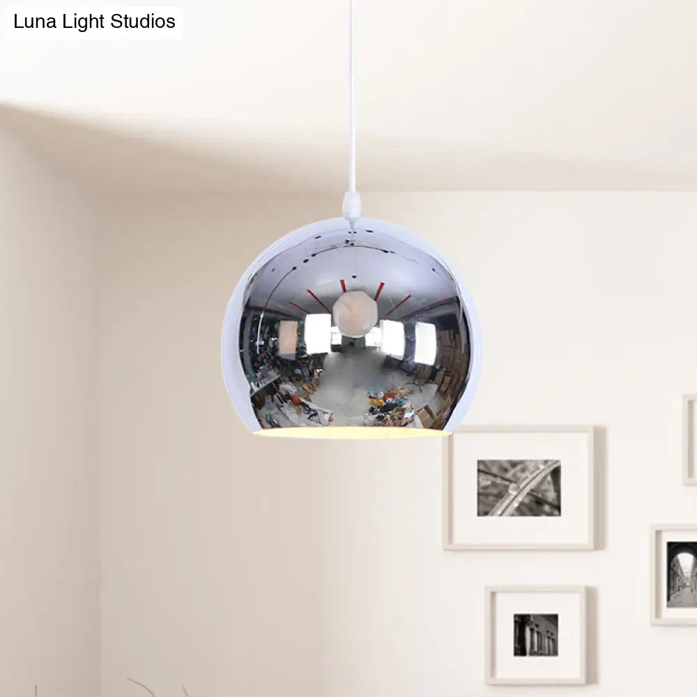 Metallic Orb Pendant Light - Industrial Style Hanging For Living Room