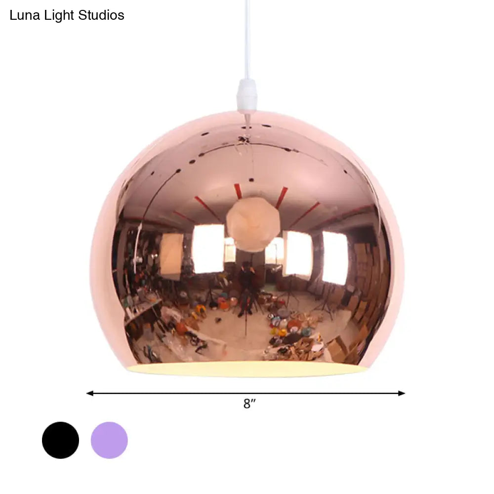 Metallic Orb Pendant Light - Industrial Style Hanging For Living Room