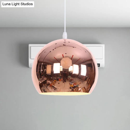 Metallic Orb Pendant Light - Industrial Style Hanging For Living Room