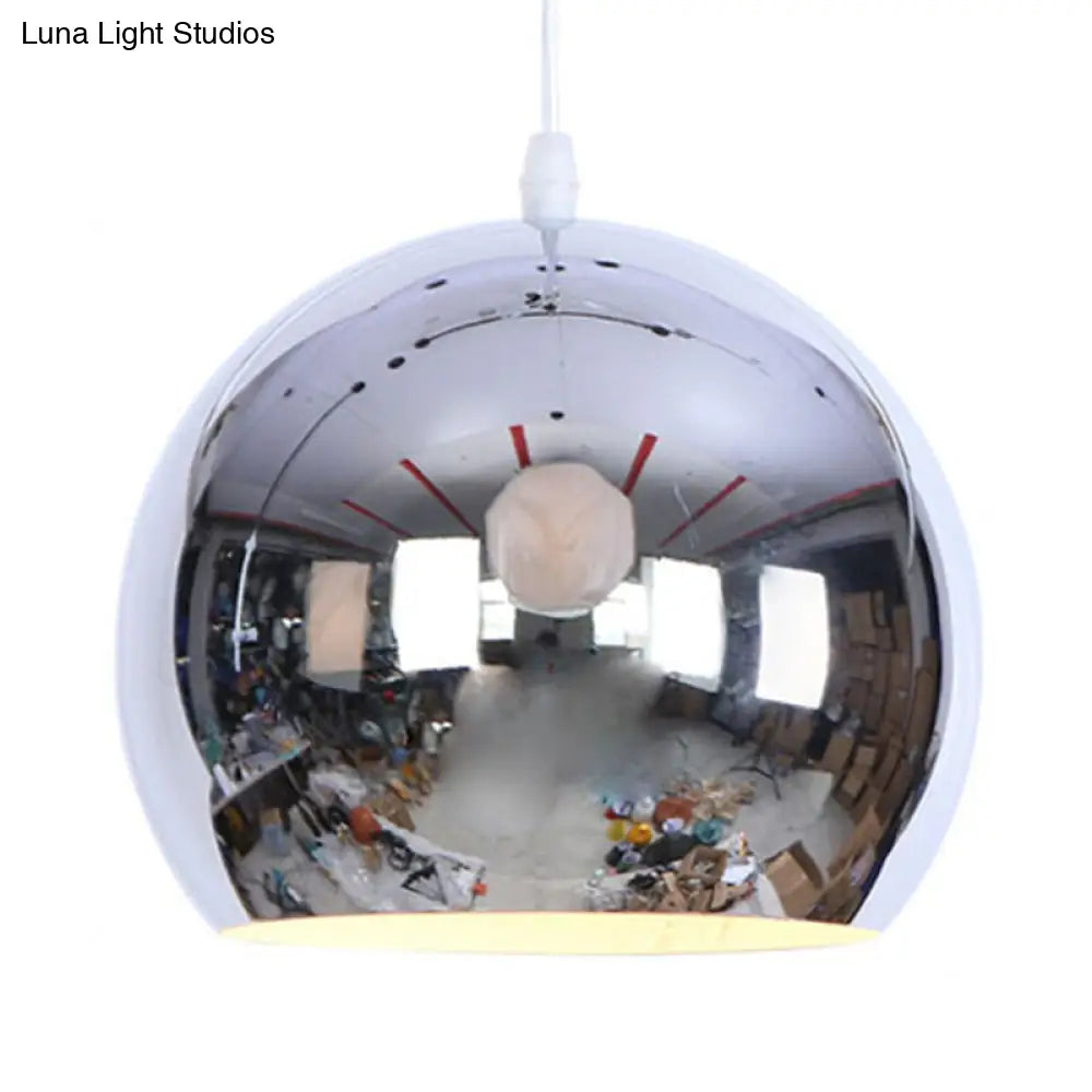 Industrial Metallic Orb Pendant Light For Living Room