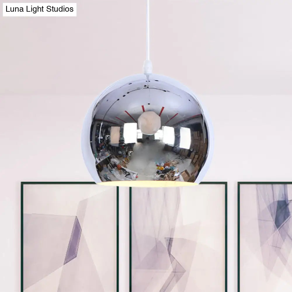 Metallic Orb Pendant Light - Industrial Style Hanging For Living Room