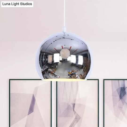 Metallic Orb Pendant Light - Industrial Style Hanging For Living Room