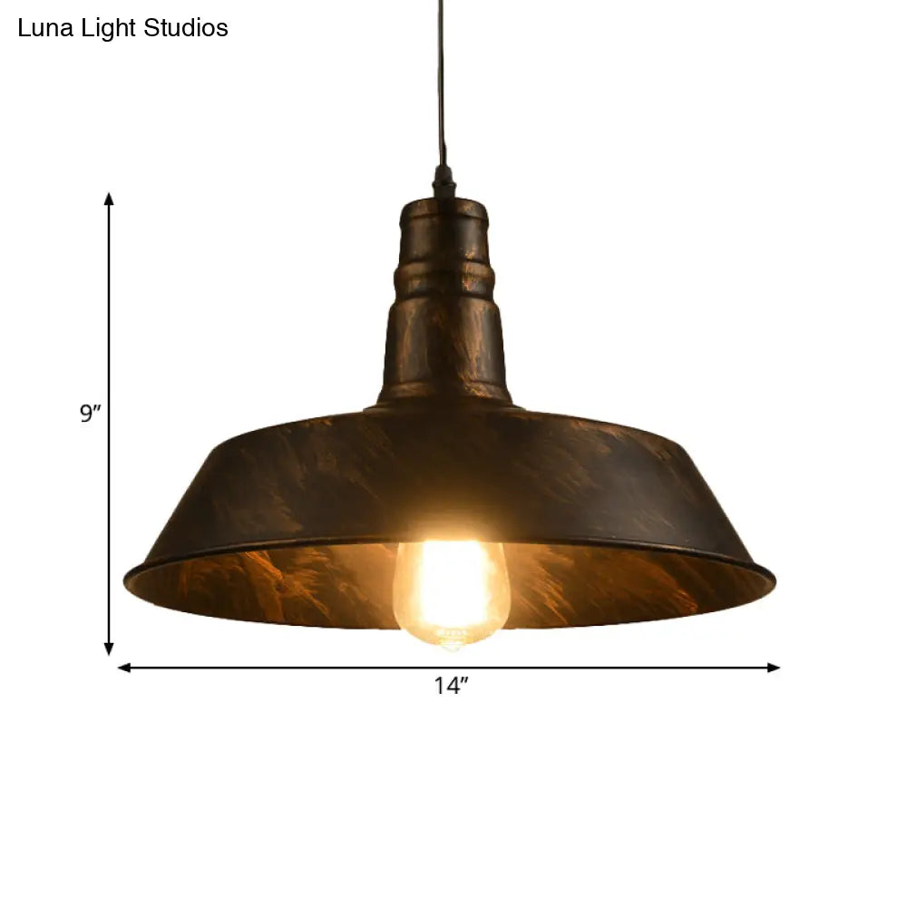 Metallic Pendant Light Barn Shade - Industrial Down Lighting For Kitchen