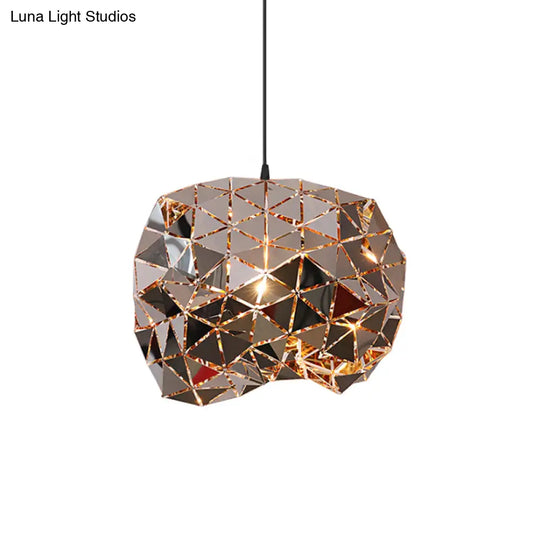 Metallic Polyhedron Pendant Light - Modern Hanging Lamp For Dining Table 1