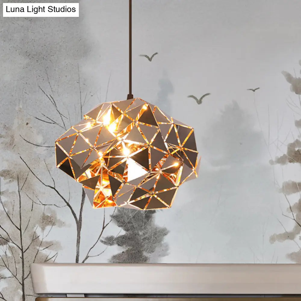 Irregular Polyhedron Pendant Light - Modern Metal Lamp For Dining Table Gold / 8