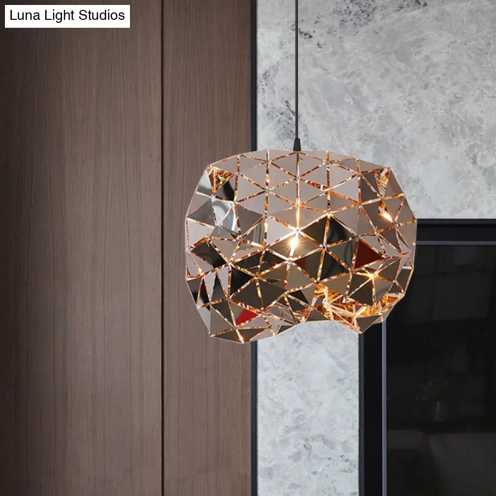 Irregular Polyhedron Pendant Light - Modern Metal Lamp For Dining Table