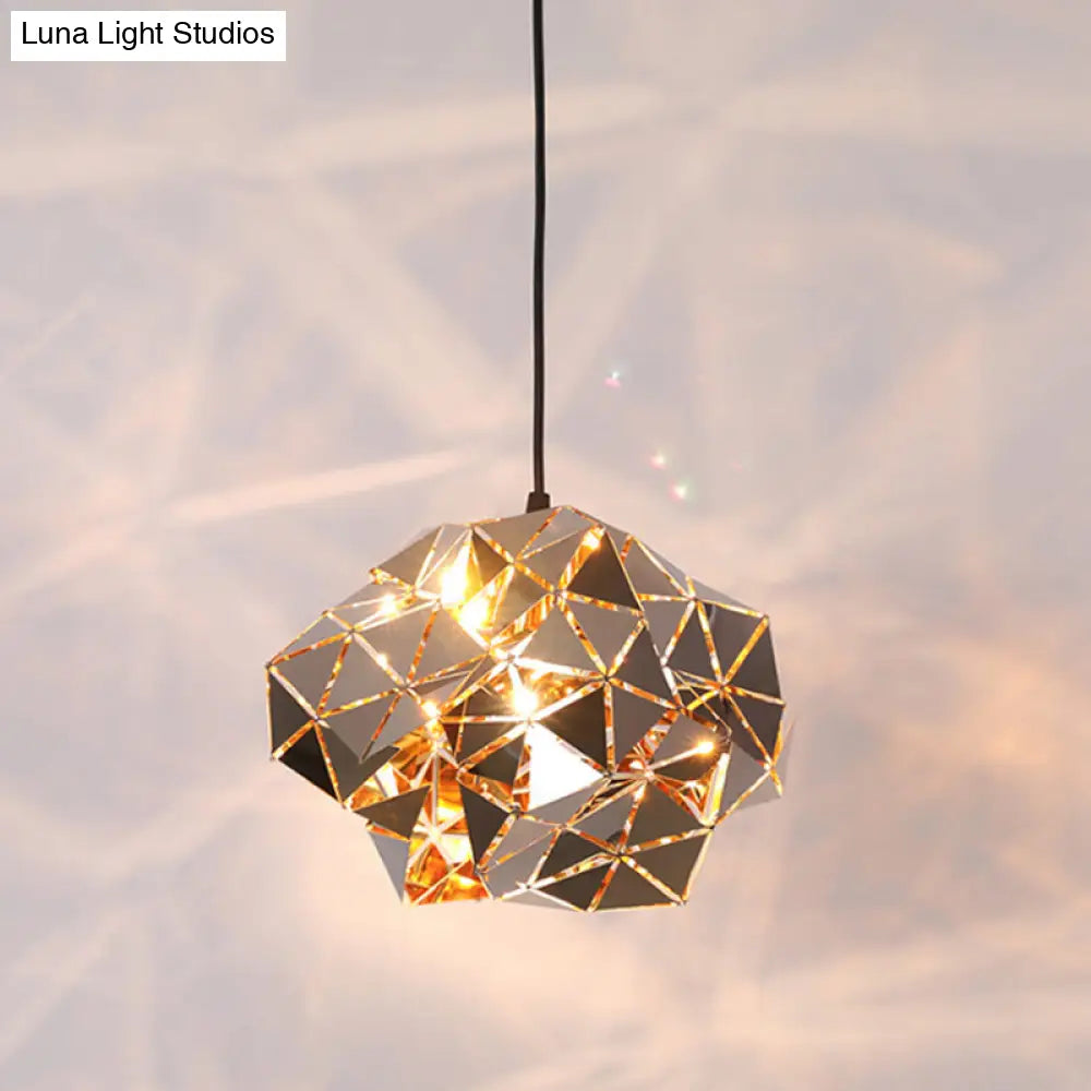 Metallic Polyhedron Pendant Light - Modern Hanging Lamp For Dining Table 1