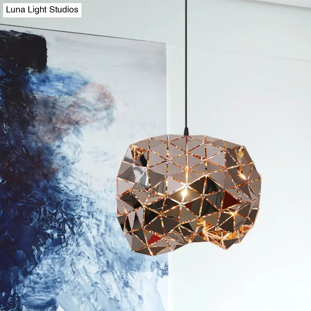 Metallic Polyhedron Pendant Light - Modern Hanging Lamp For Dining Table 1