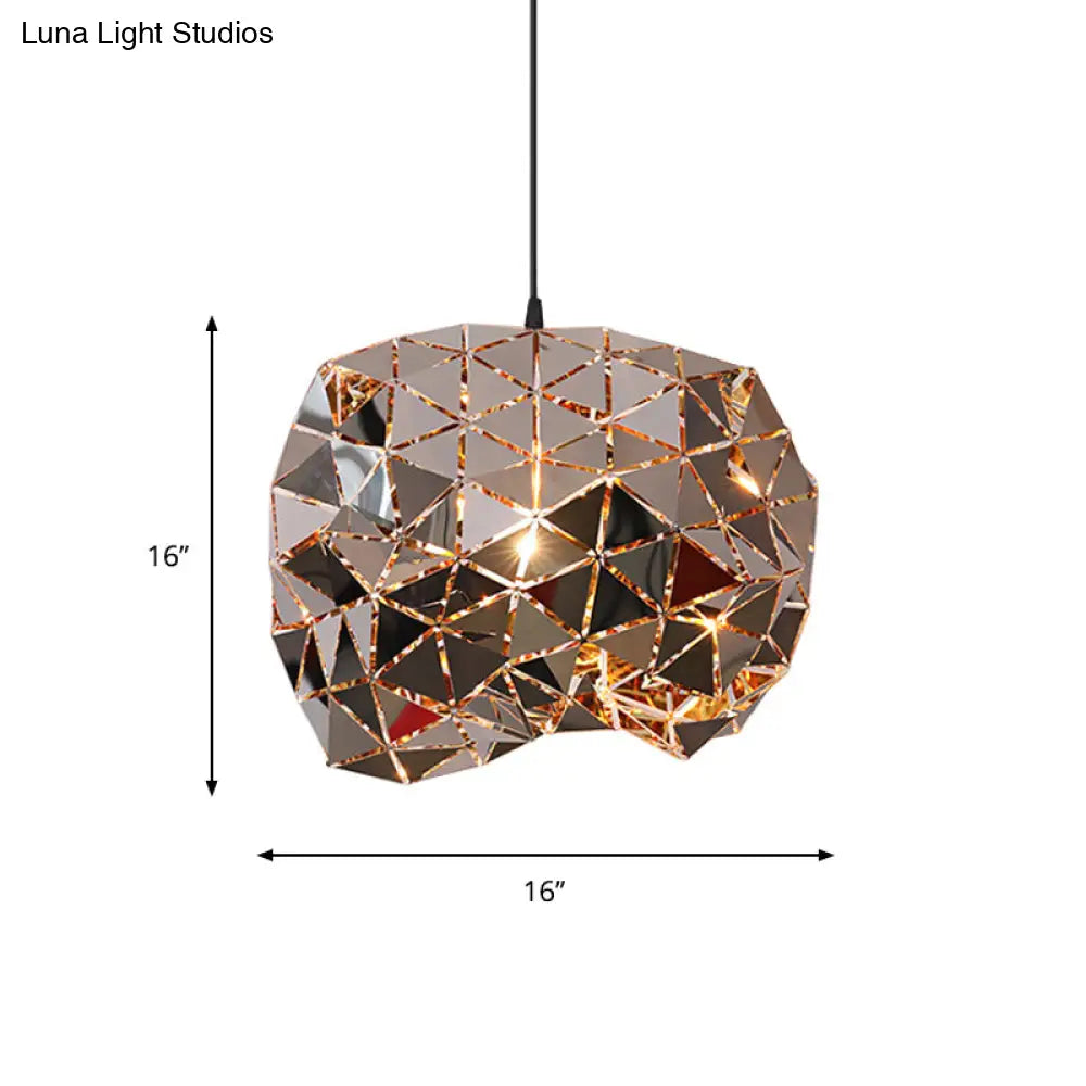 Irregular Polyhedron Pendant Light - Modern Metal Lamp For Dining Table