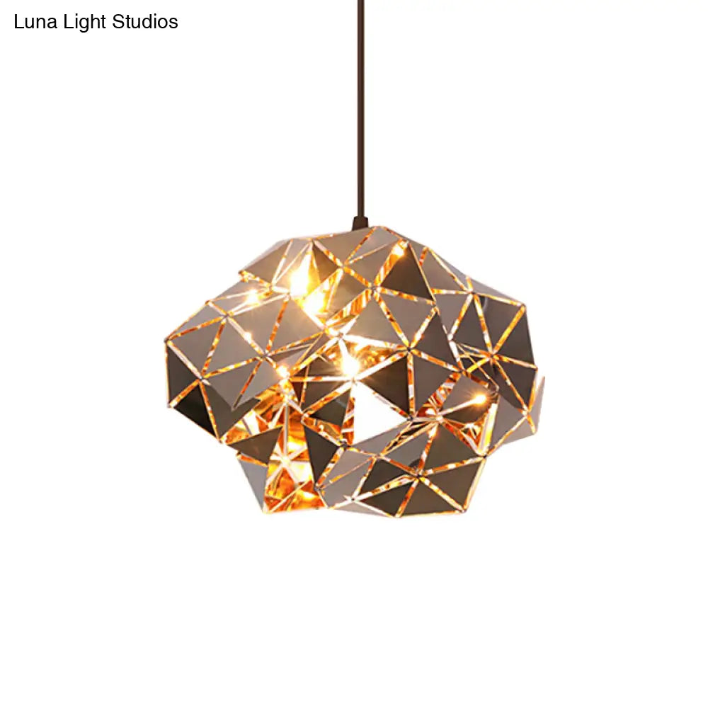 Metallic Polyhedron Pendant Light - Modern Hanging Lamp For Dining Table 1