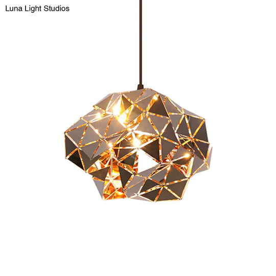 Metallic Polyhedron Pendant Light - Modern Hanging Lamp For Dining Table 1