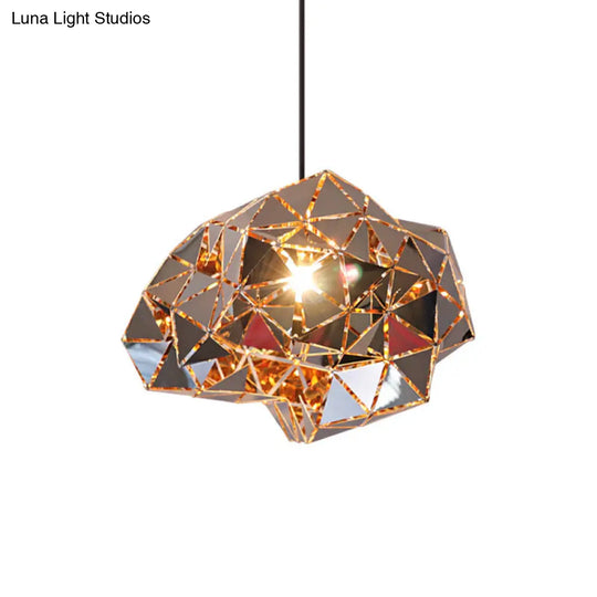 Irregular Polyhedron Pendant Light - Modern Metal Lamp For Dining Table