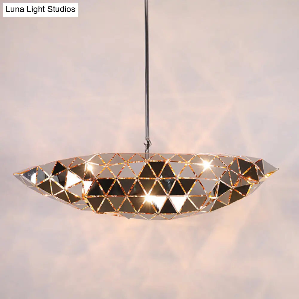 Irregular Polyhedron Pendant Light - Modern Metal Lamp For Dining Table