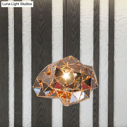 Irregular Polyhedron Pendant Light - Modern Metal Lamp For Dining Table