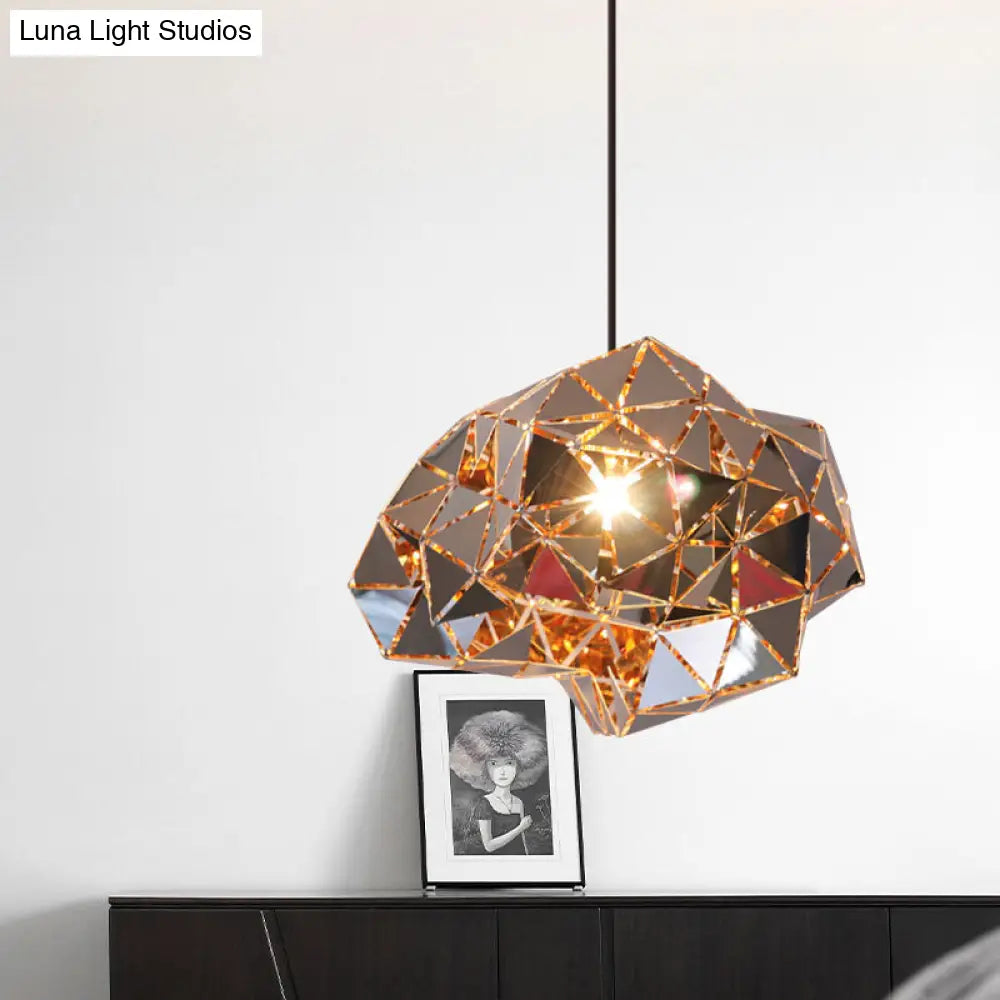 Irregular Polyhedron Pendant Light - Modern Metal Lamp For Dining Table Gold / 12