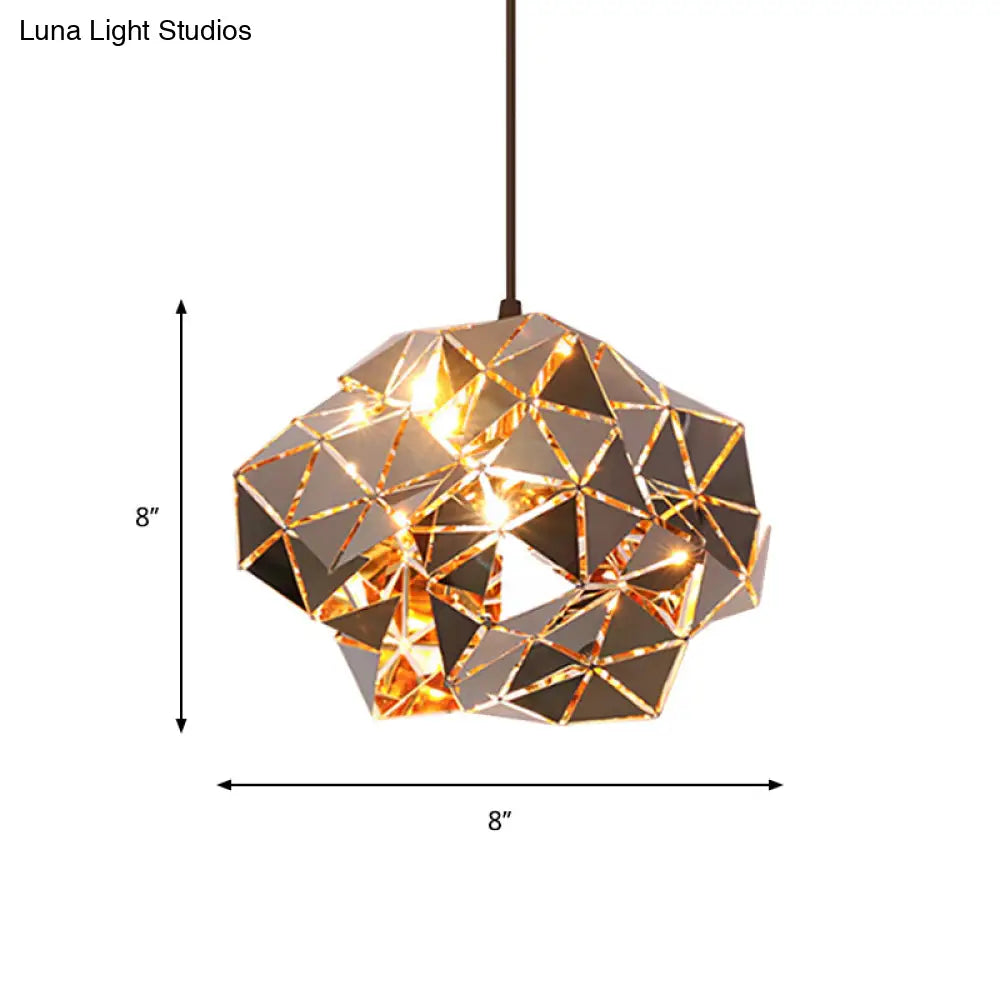 Metallic Polyhedron Pendant Light - Modern Hanging Lamp For Dining Table 1