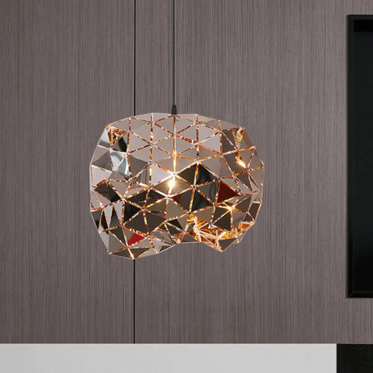 Metallic Polyhedron Pendant Light - Modern Hanging Lamp For Dining Table 1 Gold / 16’