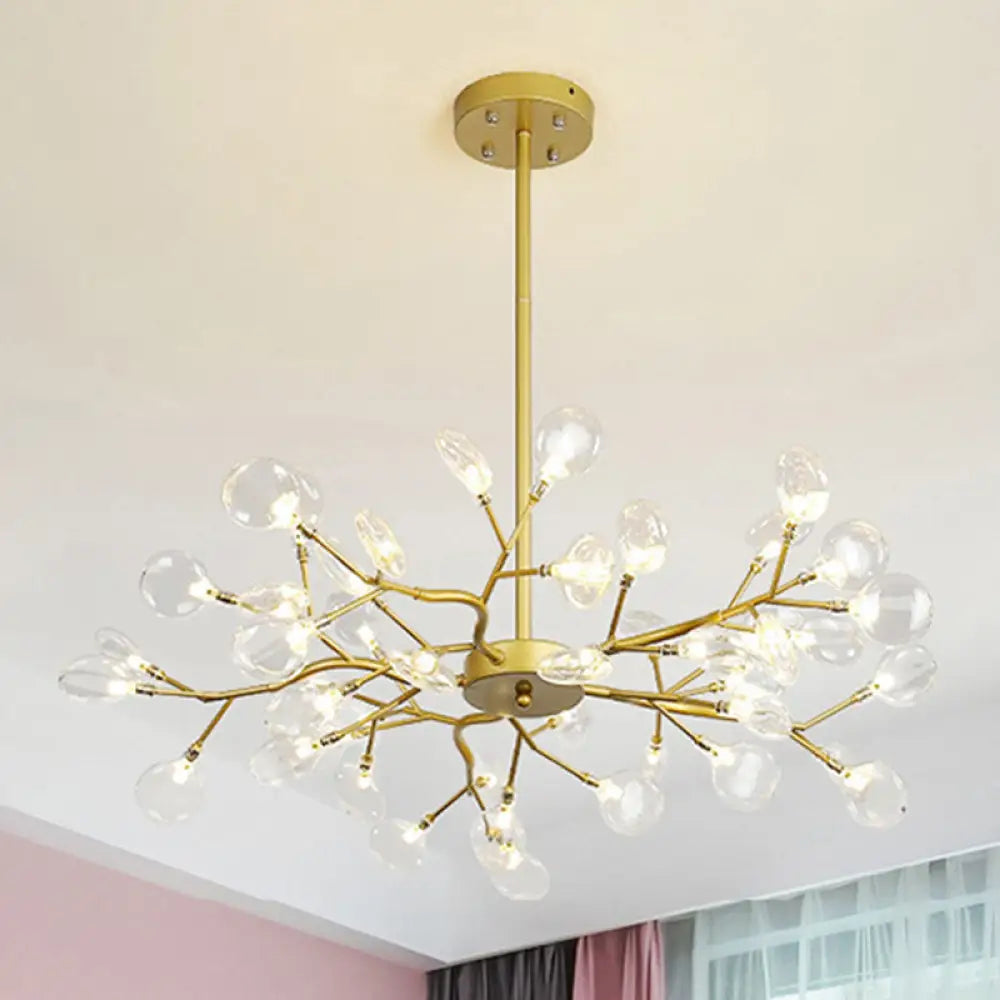 Metallic Postmodern Led Ceiling Chandelier With Branch-Inspired Design For Living Room Lighting 45