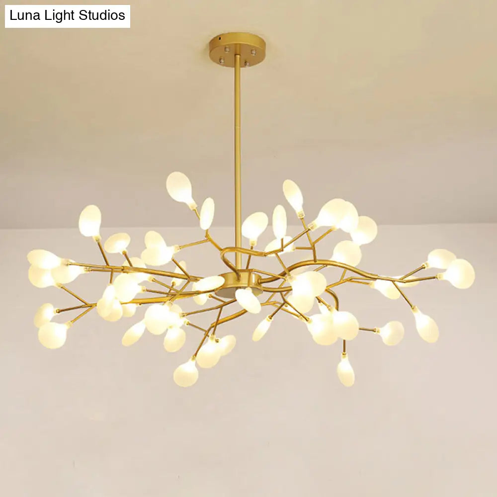 Metallic Postmodern Led Ceiling Chandelier With Branch-Inspired Design For Living Room Lighting