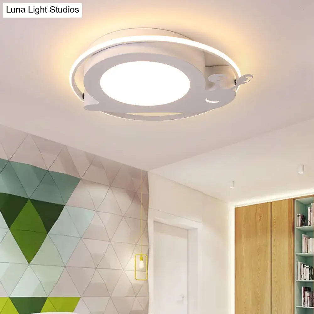 Metallic Snail Led Ceiling Lamp For Kindergarten With Acrylic Finish