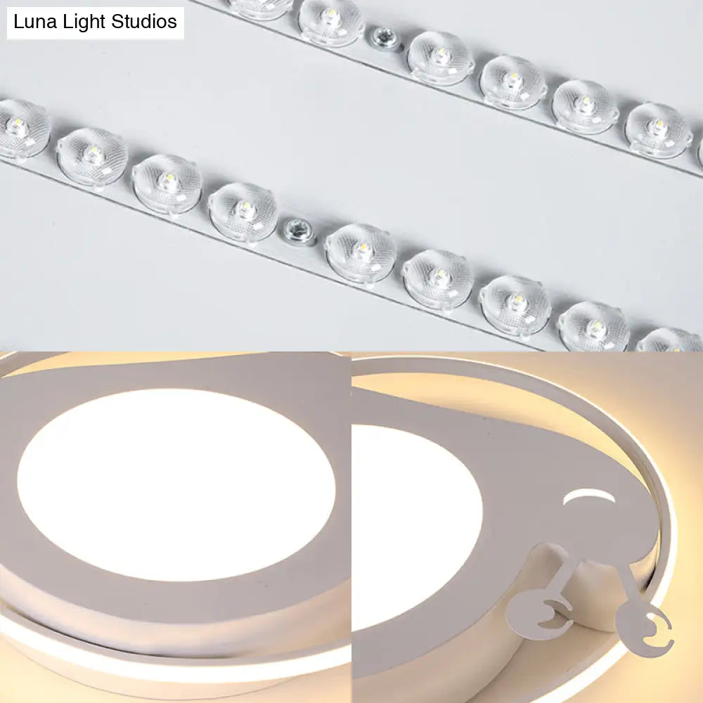 Metallic Snail Led Ceiling Lamp For Kindergarten With Acrylic Finish