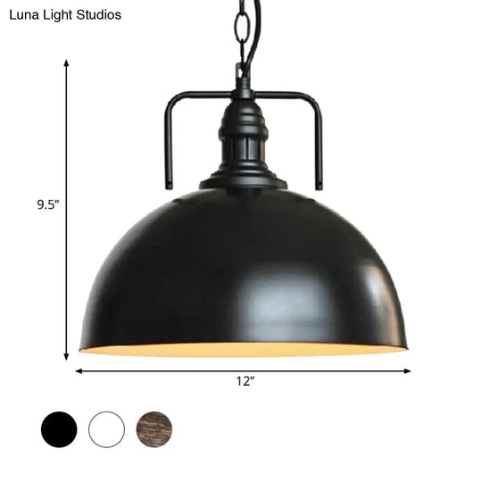 Metallic Suspension Lamp With Swivel Joint - Warehouse Dome Hanging Light Kit