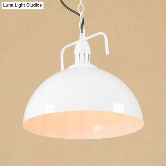 Metallic Suspension Lamp With Swivel Joint - Warehouse Dome Hanging Light Kit