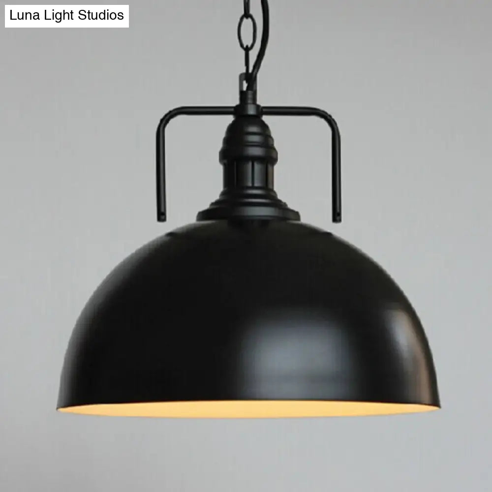 Metallic Suspension Lamp With Swivel Joint - Warehouse Dome Hanging Light Kit