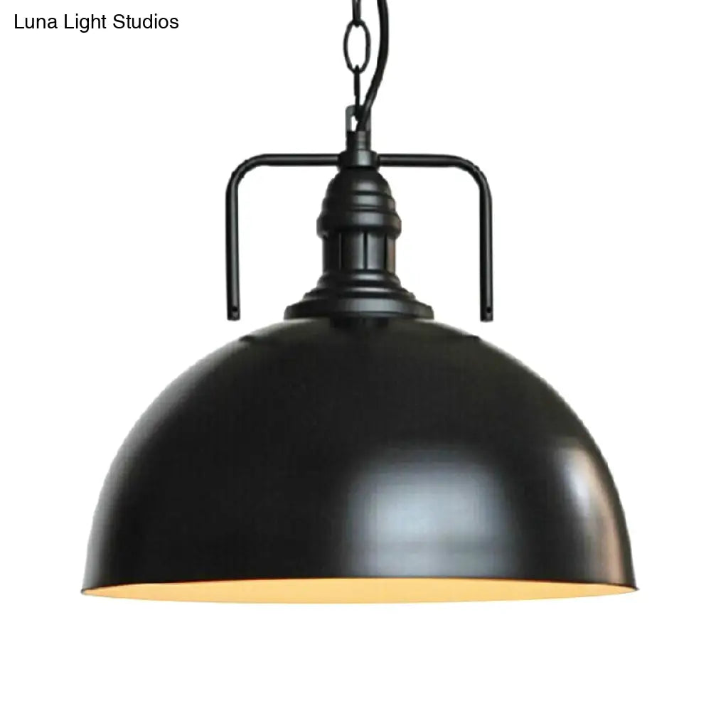 Metallic Suspension Lamp With Swivel Joint - Warehouse Dome Hanging Light Kit