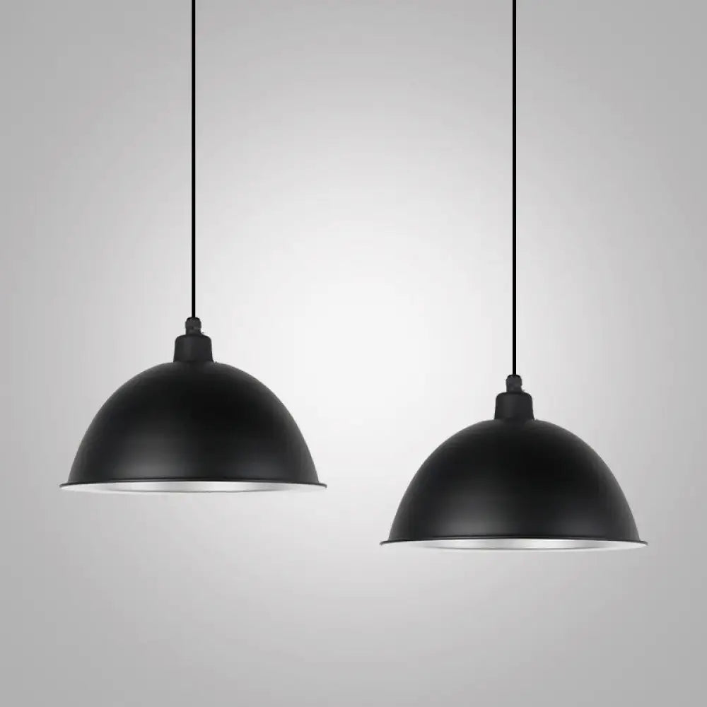 Metallic Suspension Pendant Light: Bowl-Shaped Design For Dining Room Black / 12.5’