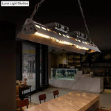 Metallic Train Chandelier With 3 Bulbs - Industrial Creative Hanging Light For Cottage Décor In Rust