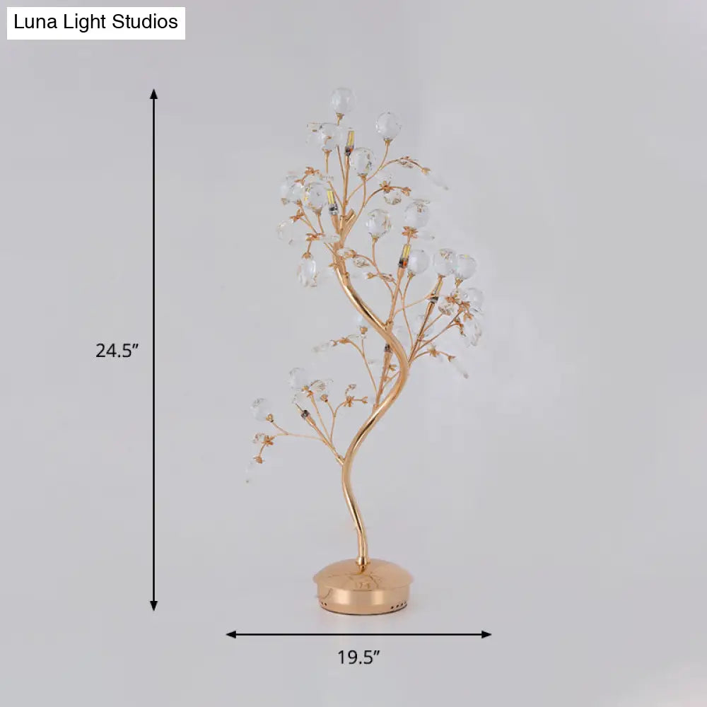 Mia - Gold Branch Beveled Crystal Table Light Postmodern Living Room Led Nightstand Lighting In