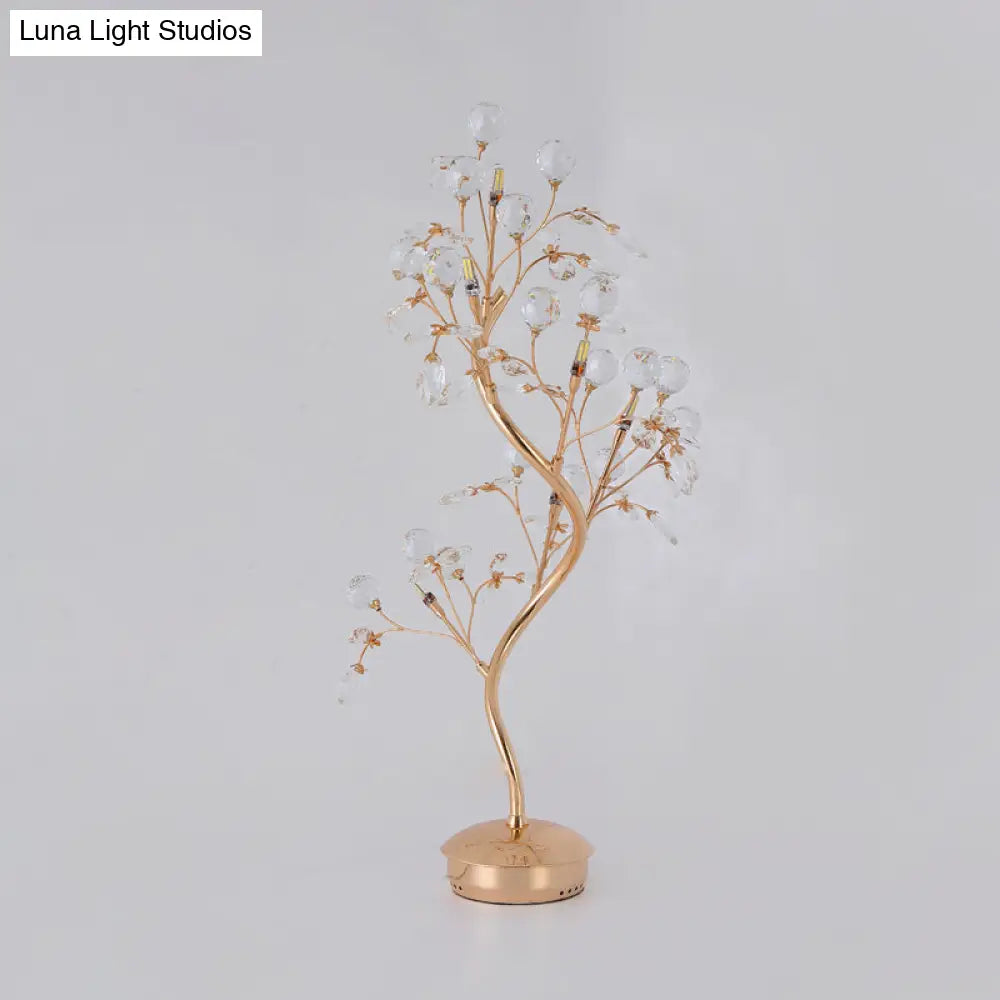 Mia - Gold Branch Beveled Crystal Table Light Postmodern Living Room Led Nightstand Lighting In