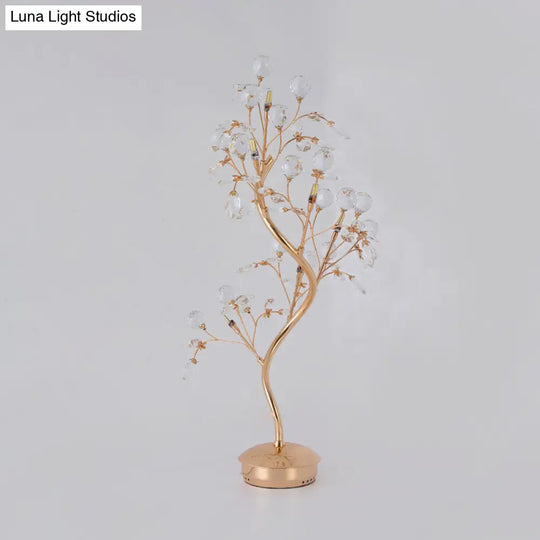 Mia - Gold Branch Beveled Crystal Table Light Postmodern Living Room Led Nightstand Lighting In