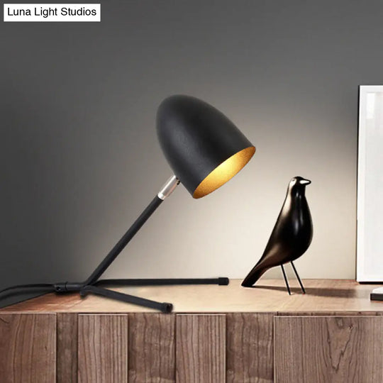 Nordic Metal Desk Lamp - Bullet Head Rotatable Task Lighting Single Silver Grey/Black Design