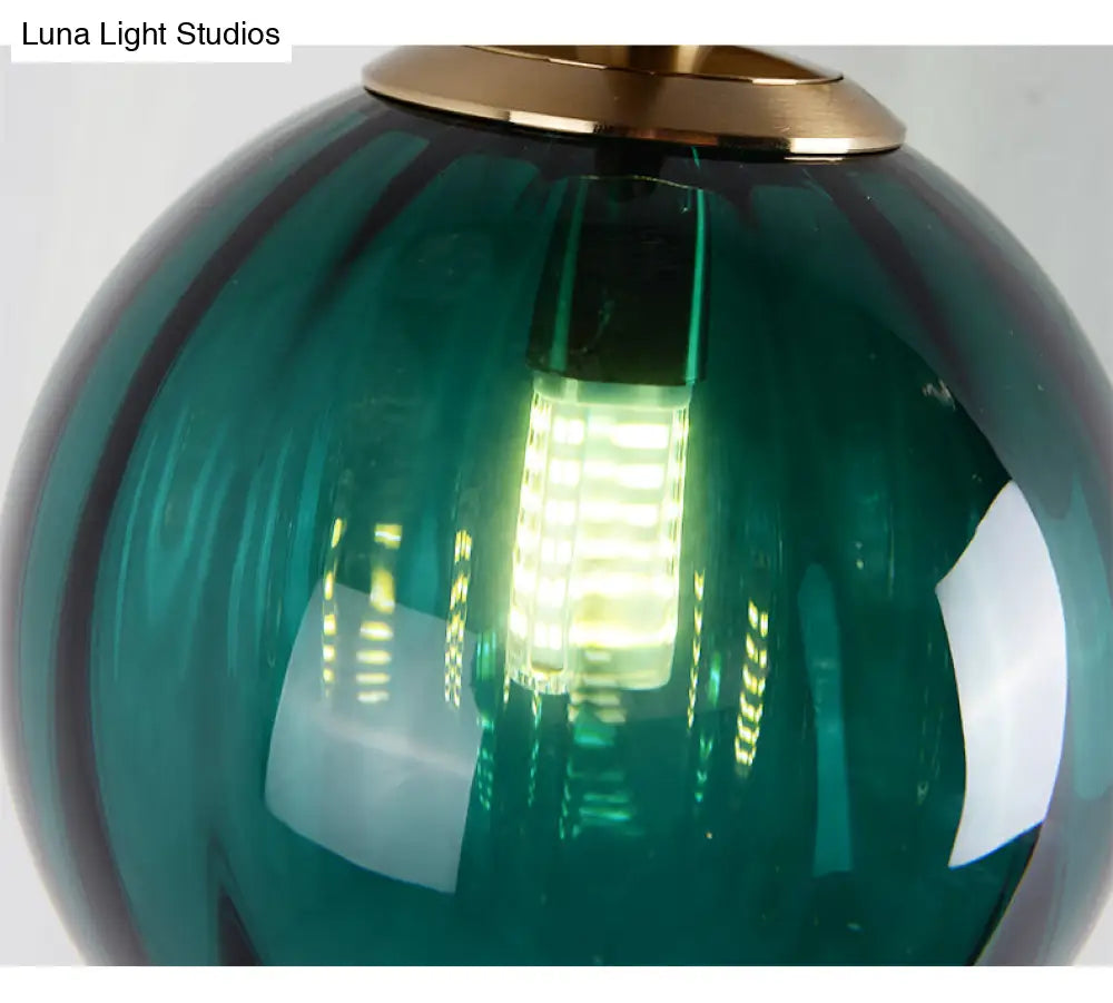 Brass Pendant Light Kit - Mid-Century Glass 1-Light Restaurant Drop