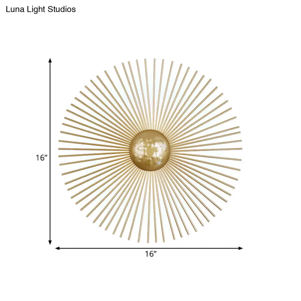 Mid Century Metal Brass Led Circle Wall Sconce Light Multiple Sizes (8/12/16 Dia)