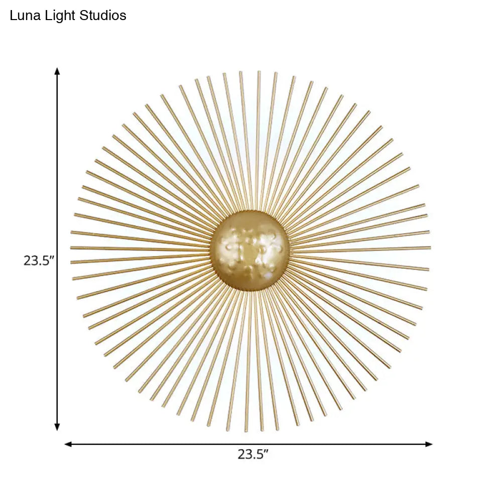 Mid Century Metal Brass Led Circle Wall Sconce Light Multiple Sizes (8/12/16 Dia)