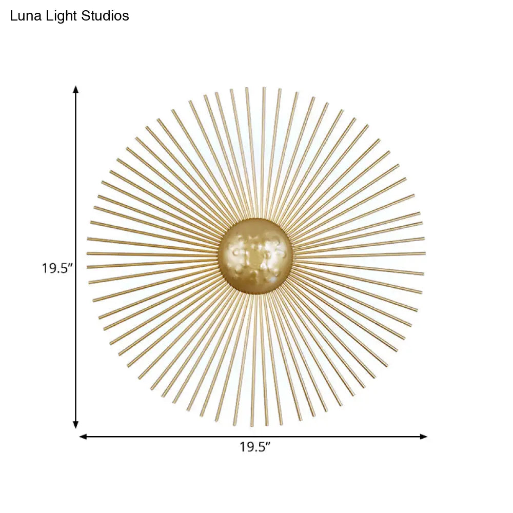 Mid Century Metal Brass Led Circle Wall Sconce Light Multiple Sizes (8/12/16 Dia)